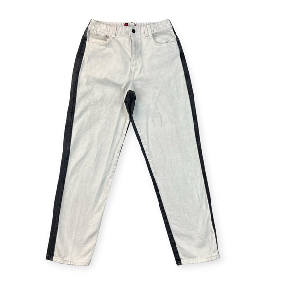 Vintage Guess Womens Jeans 1981 High Waisted Two Tone Black White Y2K Denim READ - Picture 2 of 16